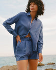 The Gina Oversized Shirt in Klein blue