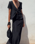 The Laurene Tie Blouse in black
