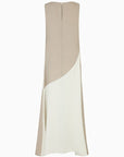 The Athena Maxi Dress in oatmeal and off-white