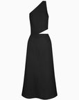 The Ava Asymmetric Maxi Dress in black