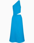 The Ava Asymmetric Maxi Dress in ice blue