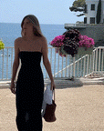 The Frances Bandeau Dress in black