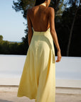 The Isi Halterneck Dress in yellow