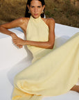 The Isi Halterneck Dress in yellow