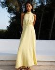 The Isi Halterneck Dress in yellow