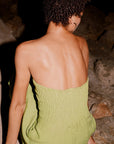 The Chiara Maxi Bandeau Dress in apple green
