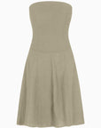The Chiara Mini Bandeau Dress in oatmeal