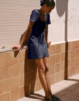 The Clementine Mini Dress in navy blue
