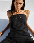 The Livia Tunic Top in black