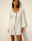 The Michi Mini Kaftan in off-white