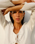 The Michi Mini Kaftan in off-white