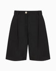 The Sienna Pleated Shorts in black