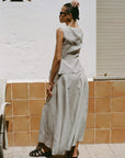 The Poppy Flowing Maxi Skirt in oatmeal