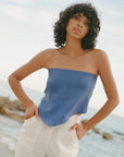 The Ida Scarf Top in klein blue