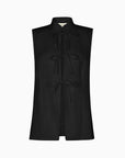 The Alma Stand-Up Collar Tie Vest in black