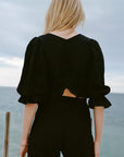 The Carla Puffed Sleeves Blouse in black