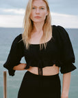 The Carla Puffed Sleeves Blouse in black