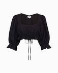 The Carla Puffed Sleeves Blouse in black