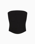 The Pippa Cropped Bandeau Bustier Top in black
