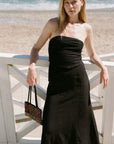 The Pippa Cropped Bandeau Bustier Top in black