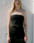 The Pippa Cropped Bandeau Bustier Top in black