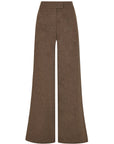 The Cora Cigarette Felted Wool Trousers in mocha