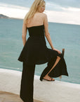 The Lena Wide-Leg Trousers With Slit in black