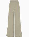 The Lena Wide-Leg Trousers With Slit in oatmeal