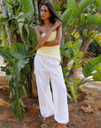 The Remi Cargo Drawstring Trousers in white