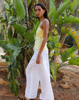 The Remi Cargo Drawstring Trousers in white