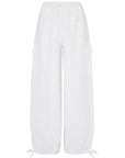 The Remi Cargo Drawstring Trousers in white