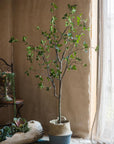 Artificial Minimalist Tree, Green Leaf Faux Tree In Pot