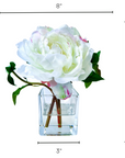 Real Touch Peony Arrangement in Glass Vase - 8"