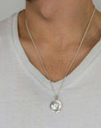 Australasia Map Globe Personalised St Christopher - Silver Chain