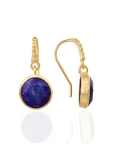 Charis Round Gemstone Earrings Lapis