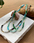Mixed Gemstone Beaded Necklace with Prehnite, Moss Agate and Green Aventurine