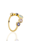 Iris Five Gemstones Ring Labradorite, Pariba Onyx, Moonstone & Iolite