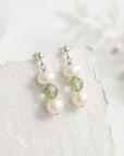 Peridot & Pearl August Birthstone Earrings | Handmade Drop Earrings
