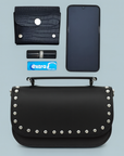 Aura Handmade Leather Bag - Black Studded