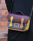 Leather Midi Satchel - Autumnal Kaleidoscope
