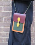 Handmade Leather Mobile Phone Pouch Plus - Autumnal Kaleidoscope