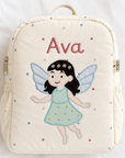 Fairy Whispers Personalised School Bag, Hand-Embroidered