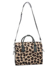Leopard Print Hair On Hide Leather Structured Top Handle Bag - Brix and Bailey® - Contemporary Bag, Watch and Accessory Brand