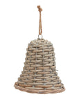 Handwoven Wicker Bell Christmas Ornament Rustic Farmhouse Style