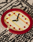 Red Grid Wall Clock-3
