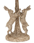 Dancing Hares Table Lamp with Linen Shade