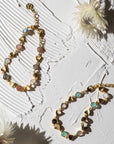 Gold Sara Mixed Gemstone Bracelet: Peach Moonstone, Labradorite & Moonstone