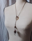 Raw Quartz Lariat in Copper & Brass - Boho | Handmade by Blackbird & Sage