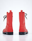 Red High Lace Up Aviator Boots