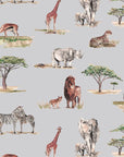 Safari Animals Watercolour Wallpaper - Children's Bedroom & Nursery